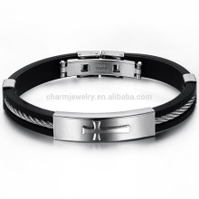 2015 new fashion boys cross bracelet quality silicone bracelets with high quality PH914